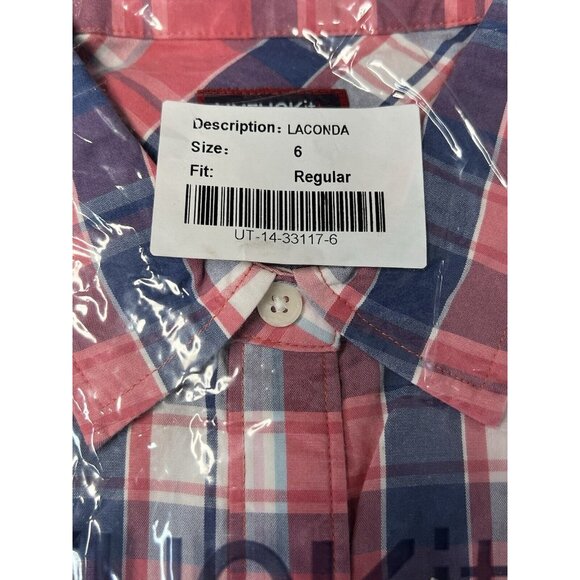 UNTUCKit Womens Laconda Plaid Button Front Shirt~Size 6 Regular Fit~Pink L14 35 - Picture 4 of 7